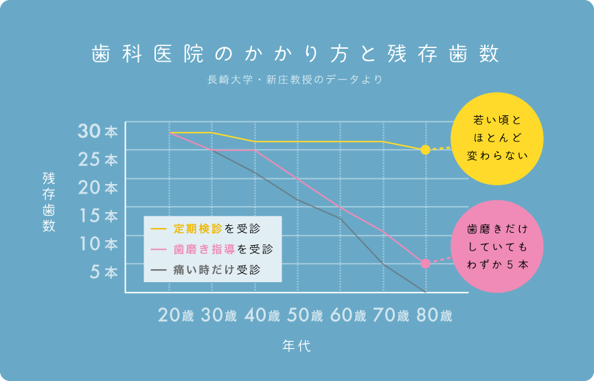 歯科医院のかかり方と残存歯数